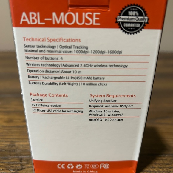 Wireless Mouse ABL-M3 New in Box - Picture 5 of 5